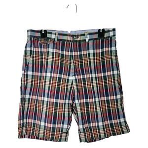 Ralph Lauren India Madras Shorts Size 32 Cotton Multi Color Plaid Pockets